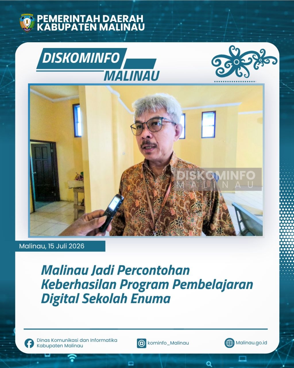 Malinau Jadi Percontohan Keberhasilan Program Pembelajaran Digital Sekolah Enuma