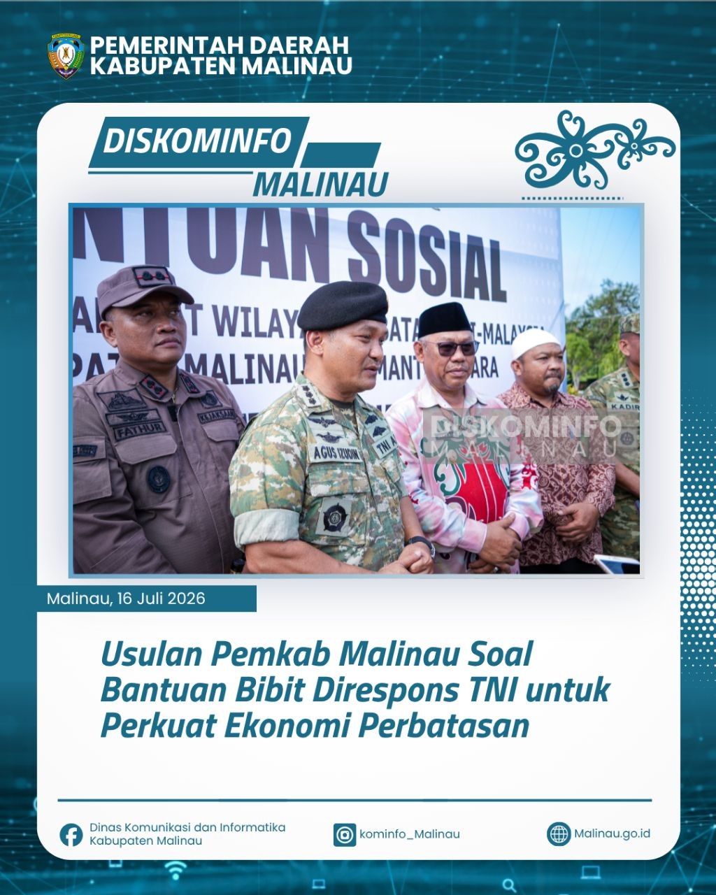 Usulan Pemkab Malinau Soal Bantuan Bibit Direspons TNI untuk Perkuat Ekonomi Perbatasan