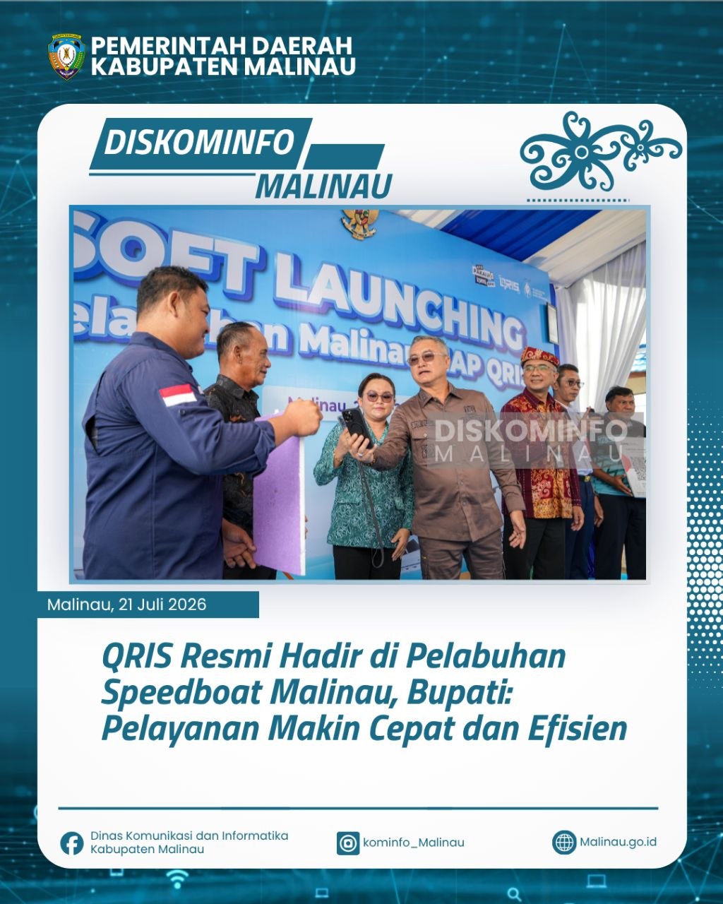 QRIS Resmi Hadir di Pelabuhan Speedboat Malinau, Bupati: Pelayanan Makin Cepat dan Efisien