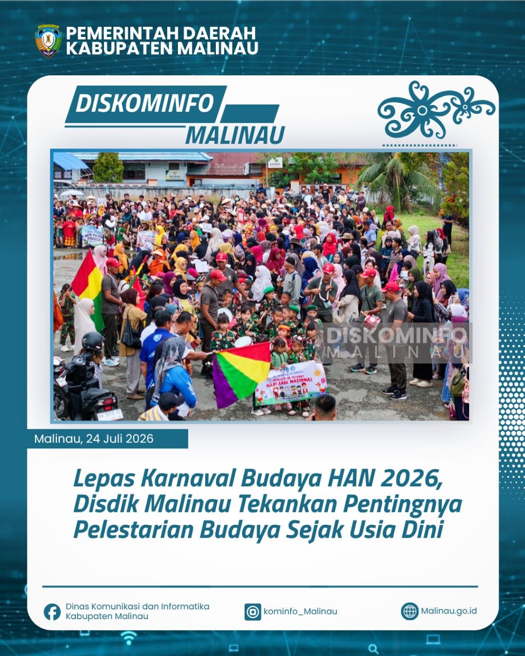 Lepas Karnaval Budaya HAN 2026, Disdik Malinau Tekankan Pentingnya Pelestarian Budaya Sejak Usia Dini
