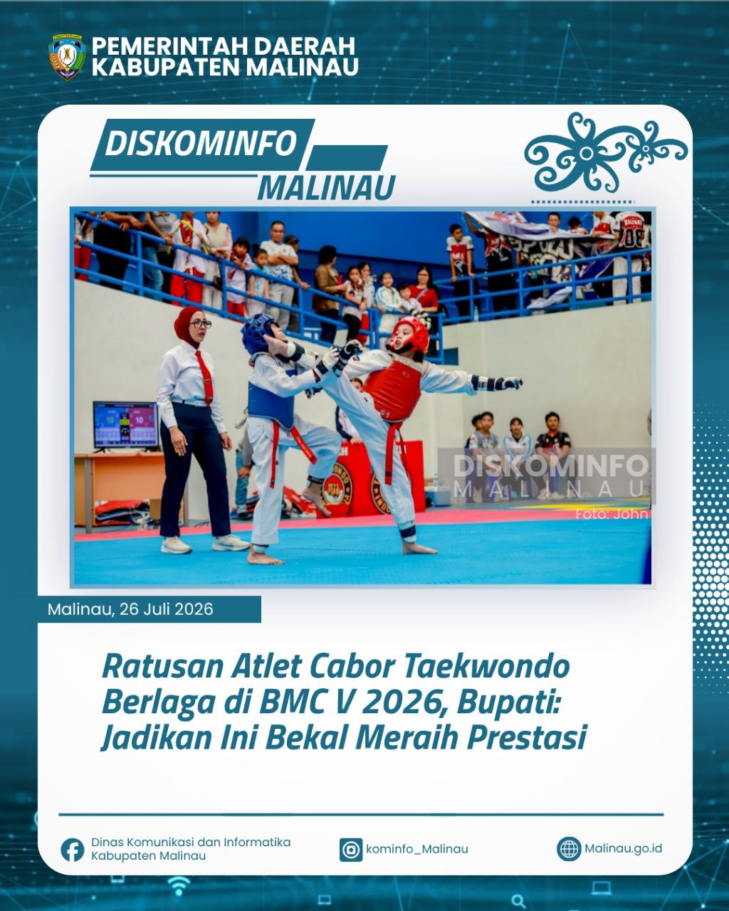 Ratusan Atlet Cabor Taekwondo Berlaga di BMC V 2026, Bupati: Jadikan Ini Bekal Meraih Prestasi