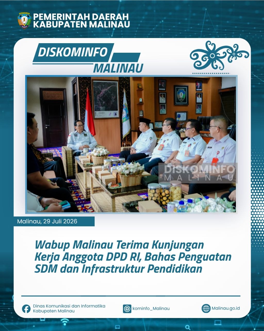 Wabup Malinau Terima Kunjungan Kerja Anggota DPD RI, Bahas Penguatan SDM dan Infrastruktur Pendidikan