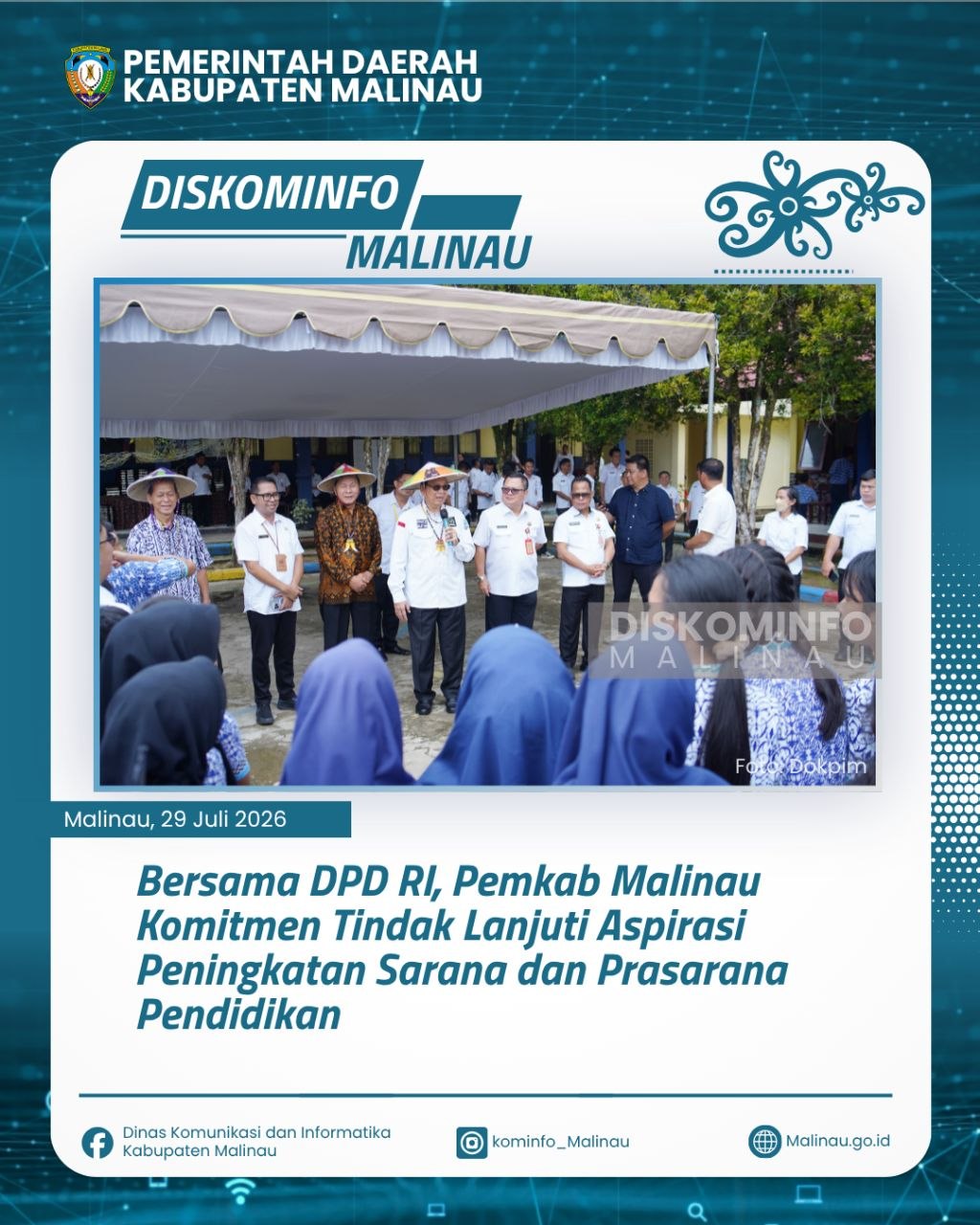 Bersama DPD RI, Pemkab Malinau Komitmen Tindak Lanjuti Aspirasi Peningkatan Sarana dan Prasarana Pendidikan