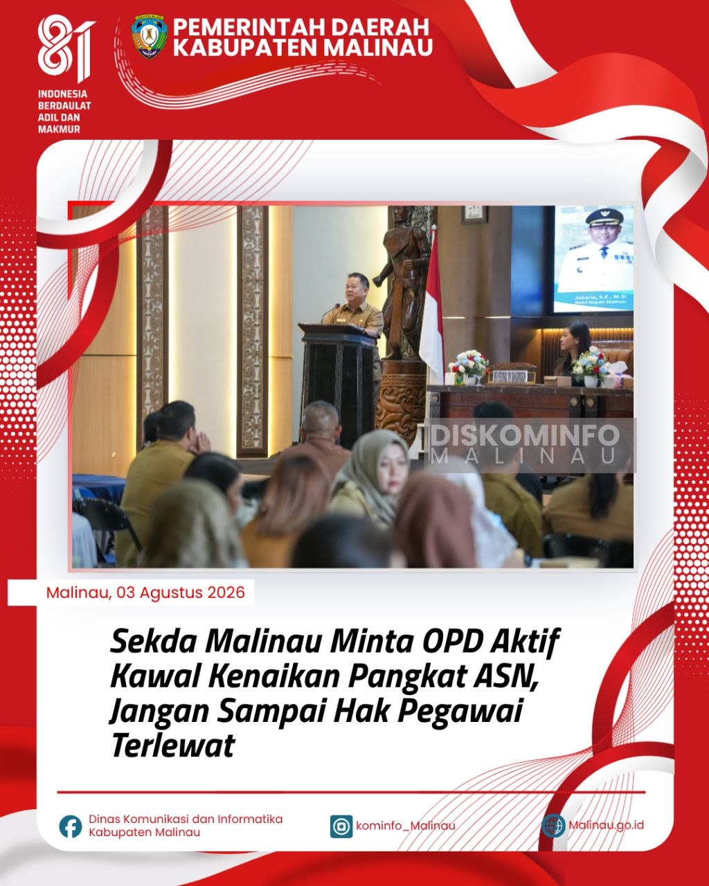 Sekda Malinau Minta OPD Aktif Kawal Kenaikan Pangkat ASN, Jangan Sampai Hak Pegawai Terlewat