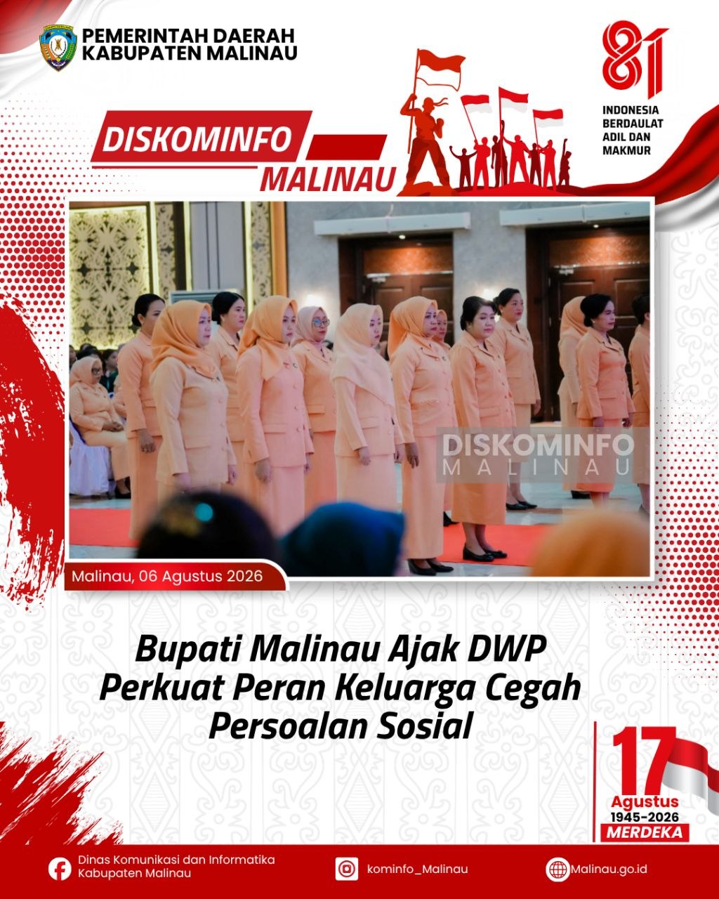 Bupati Malinau Ajak DWP Perkuat Peran Keluarga Cegah Persoalan Sosial