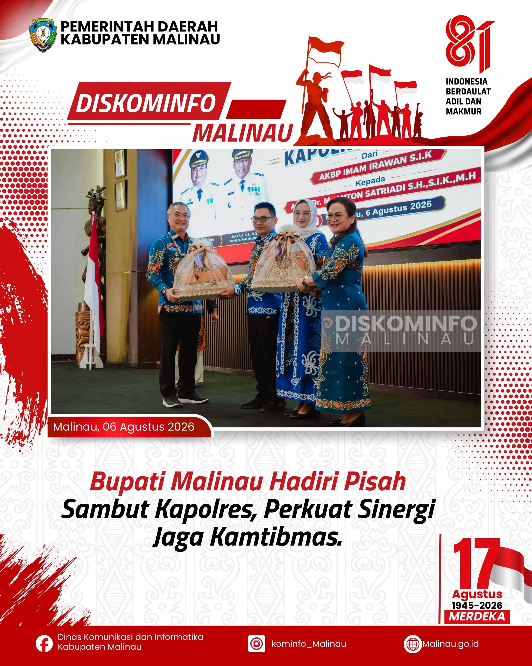 Bupati Malinau Hadiri Pisah Sambut Kapolres, Perkuat Sinergi Jaga Kamtibmas