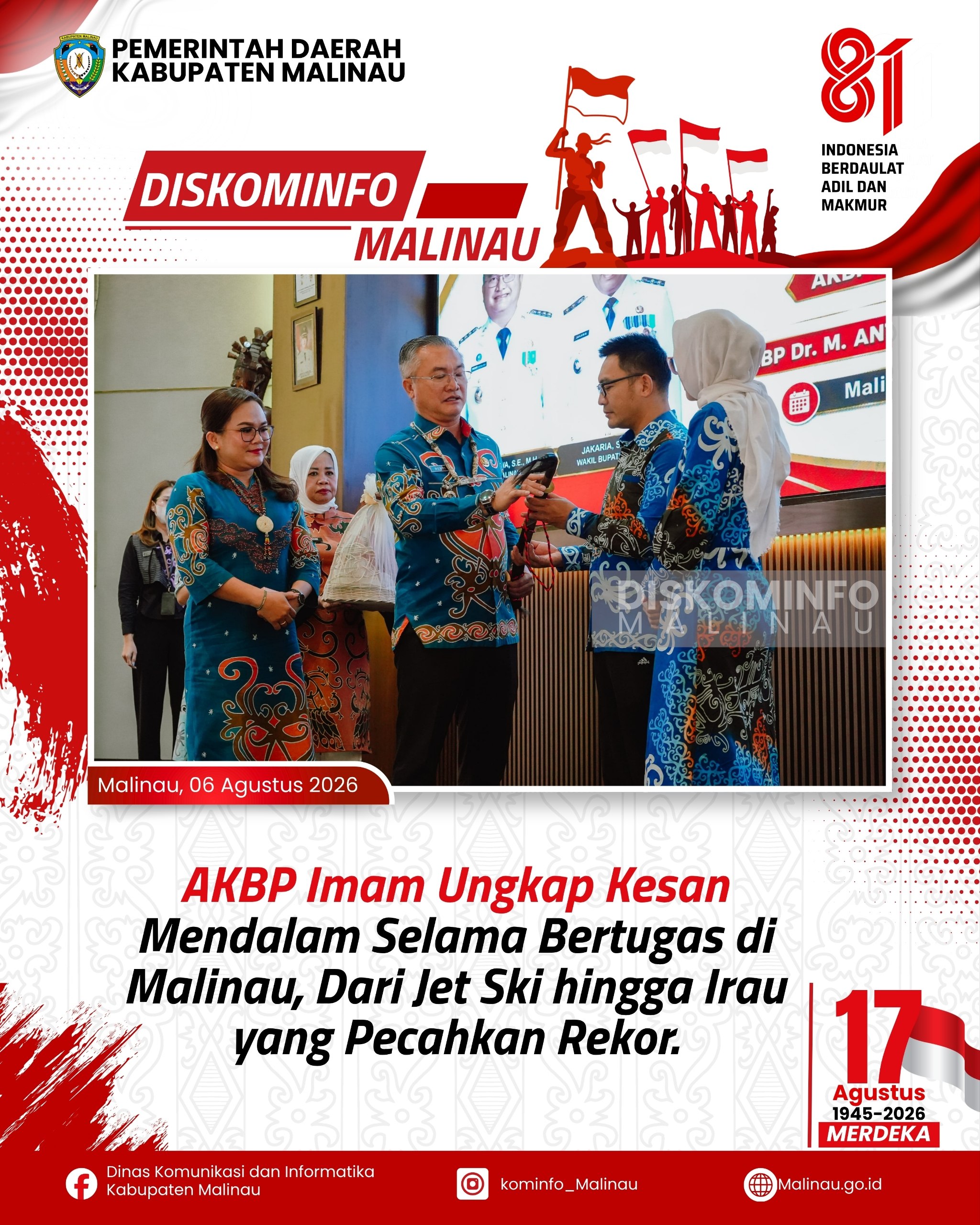 AKBP Imam Ungkap Kesan Mendalam Selama Bertugas di Malinau, Dari Jet Ski hingga Irau yang Pecahkan Rekor