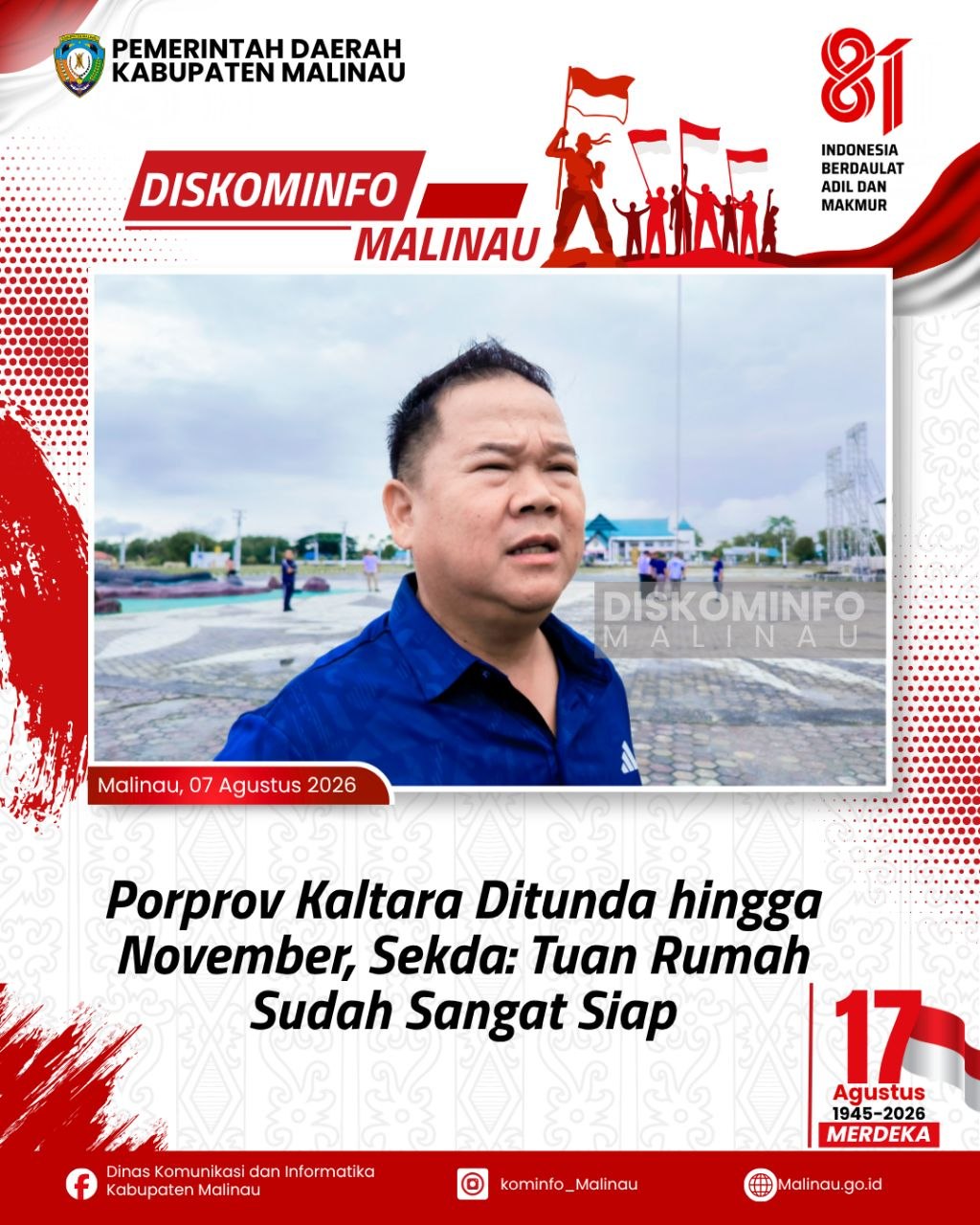 Porprov Kaltara Ditunda hingga November, Sekda: Tuan Rumah Sudah Sangat Siap