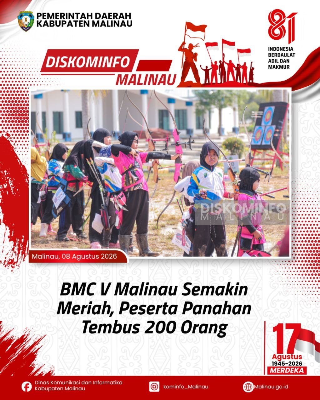 BMC V Malinau Semakin Meriah, Peserta Panahan Tembus 200 Orang
