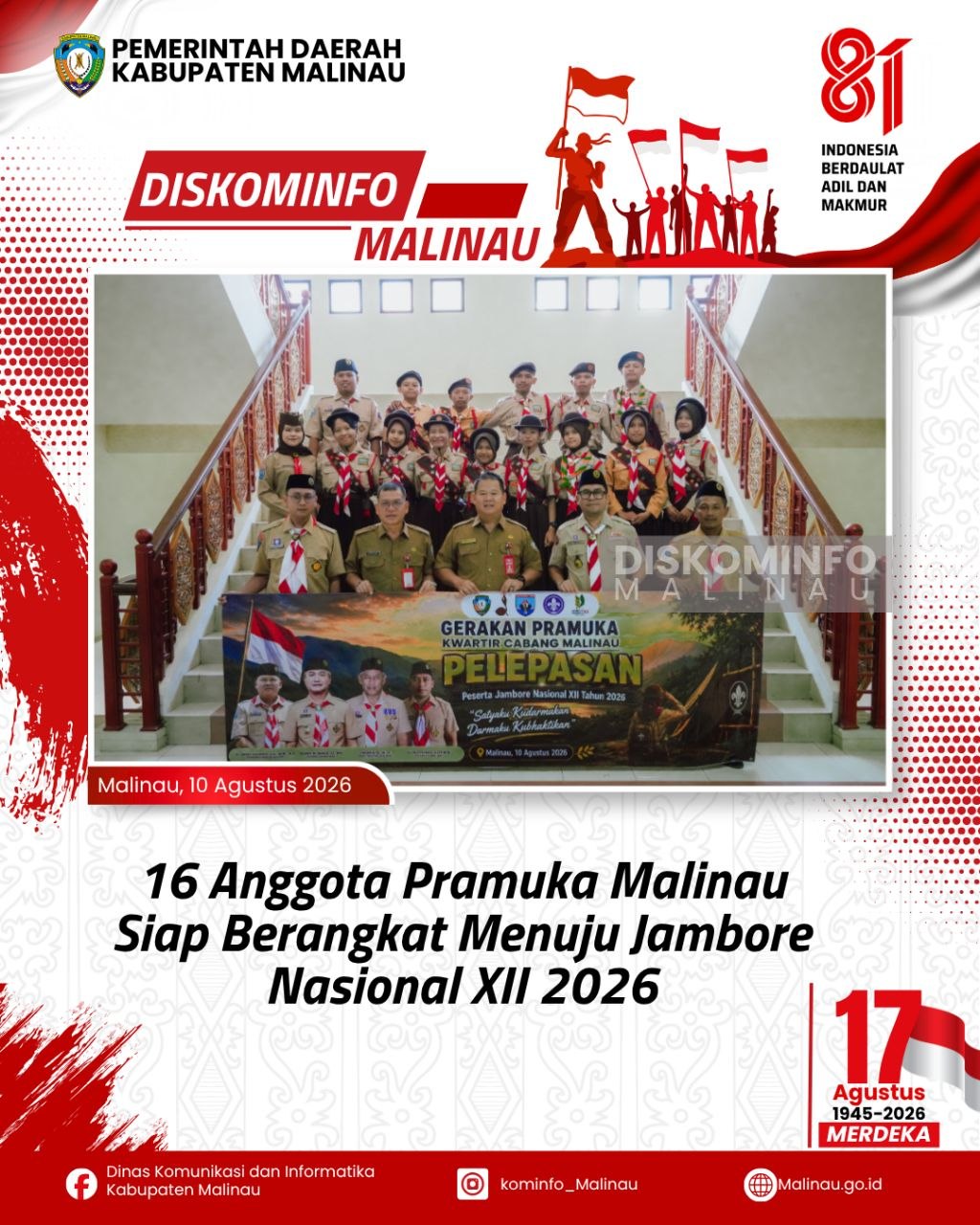 16 Anggota Pramuka Malinau Siap Berangkat Menuju Jambore Nasional XII 2026