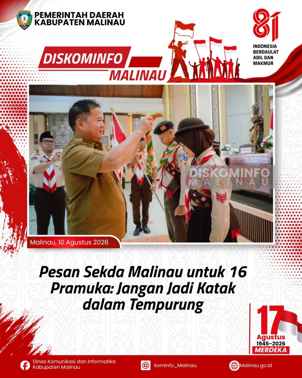 Pesan Sekda Malinau untuk 16 Pramuka: Jangan Jadi Katak dalam Tempurung