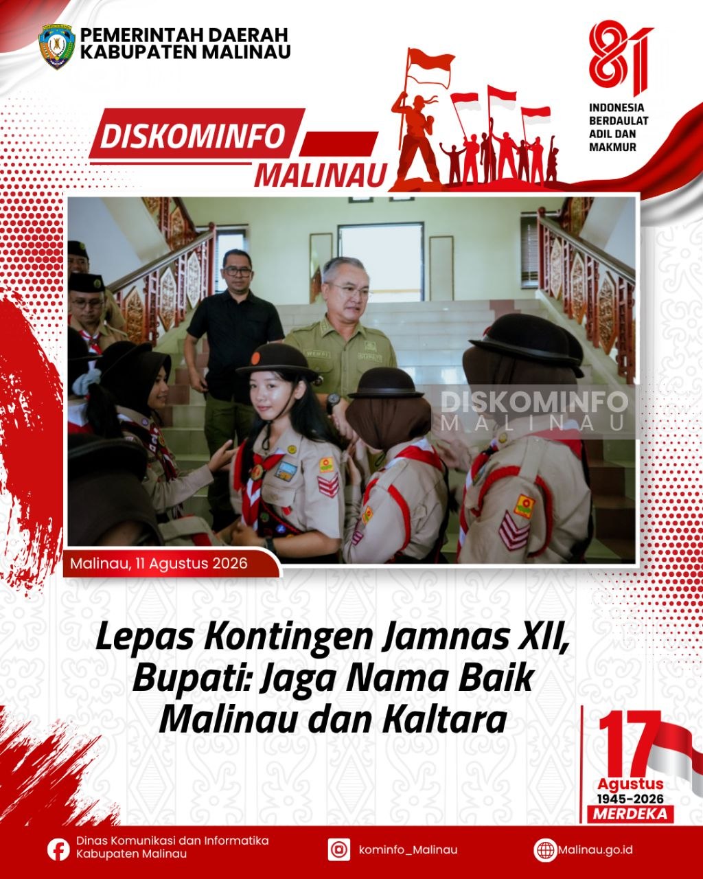 Lepas Kontingen Jamnas XII, Bupati: Jaga Nama Baik Malinau dan Kaltara