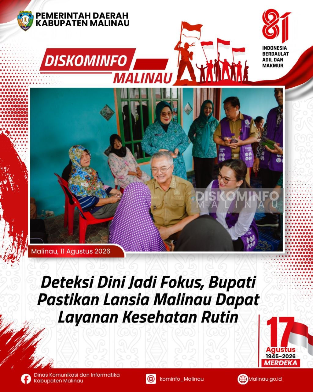 Deteksi Dini Jadi Fokus, Bupati Pastikan Lansia Malinau Dapat Layanan Kesehatan Rutin