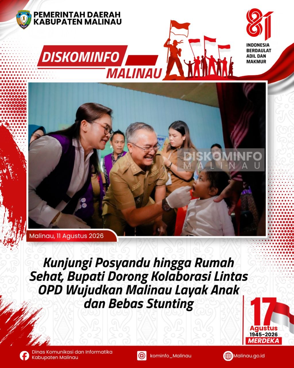 Kunjungi Posyandu hingga Rumah Sehat, Bupati Dorong Kolaborasi Lintas OPD Wujudkan Malinau Layak Anak dan Bebas Stunting