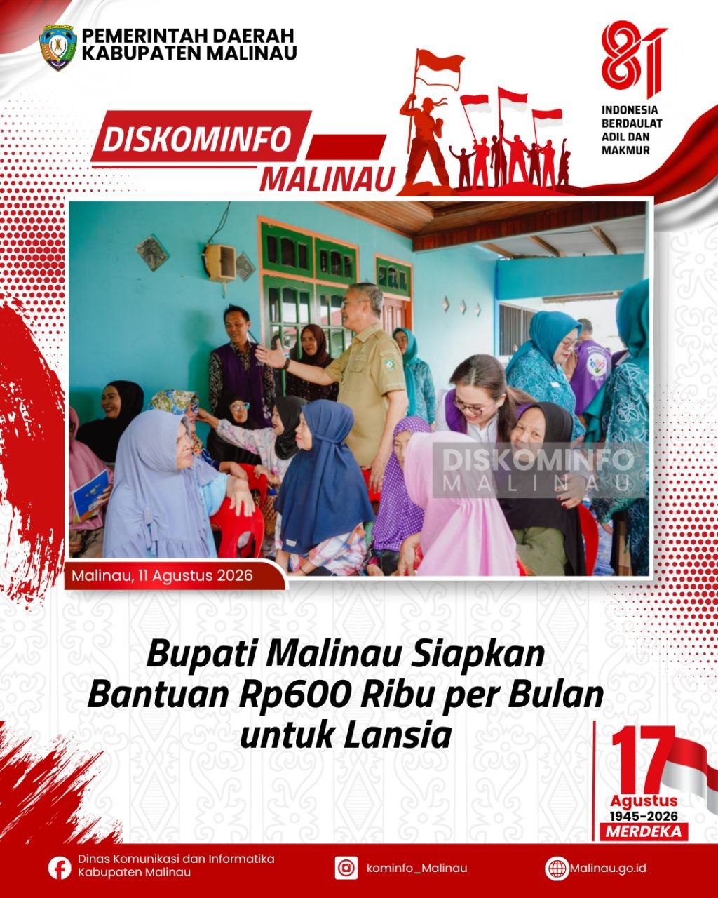 Bupati Malinau Siapkan Bantuan Rp600 Ribu per Bulan untuk Lansia