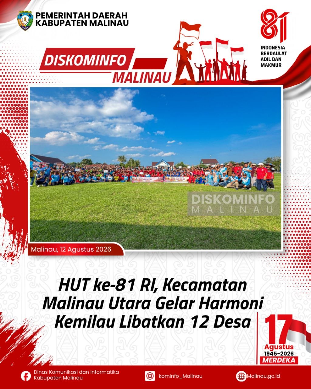 HUT ke-81 RI, Kecamatan Malinau Utara Gelar Harmoni Kemilau Libatkan 12 Desa