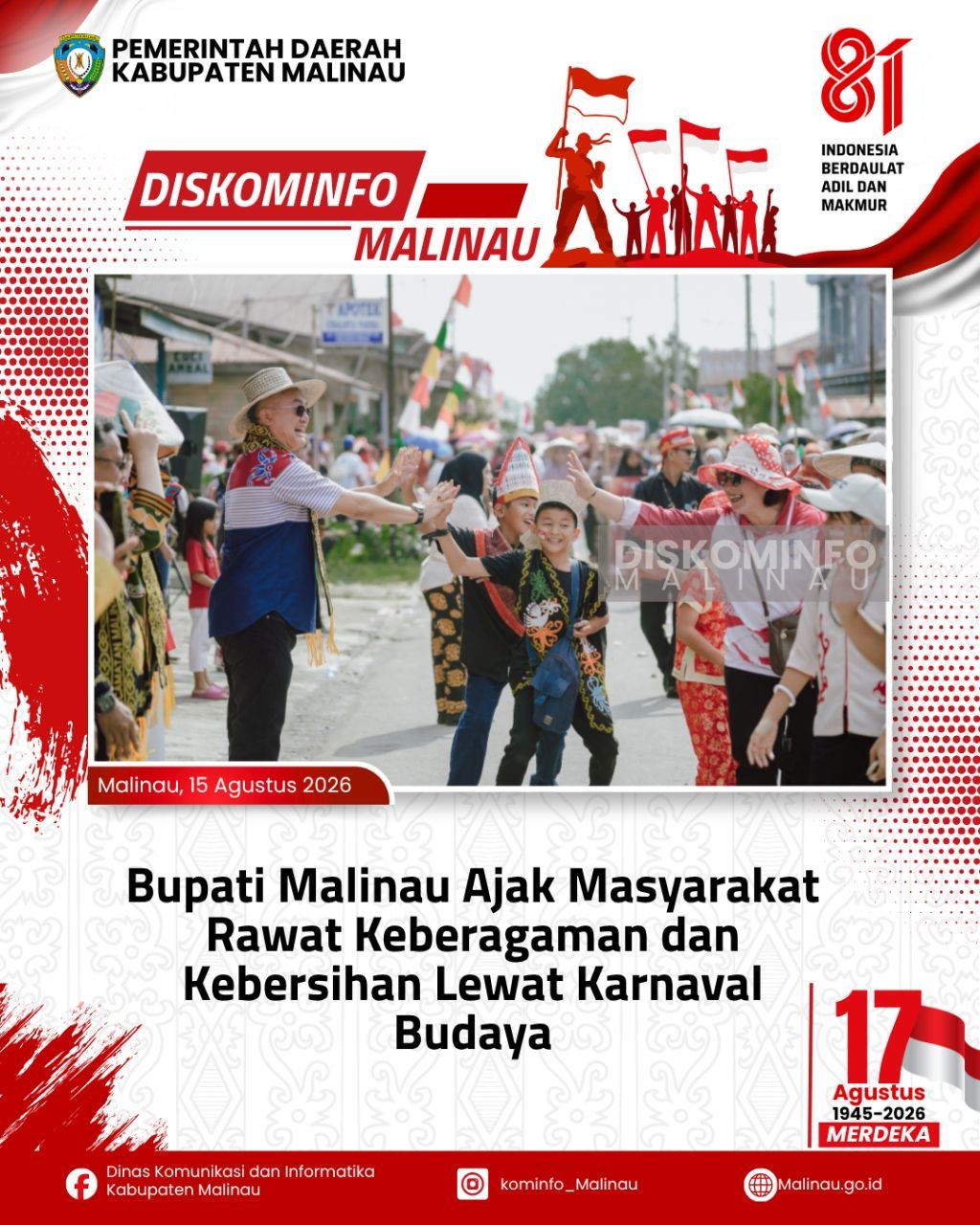 Bupati Malinau Ajak Masyarakat Rawat Keberagaman dan Kebersihan Lewat Karnaval Budaya
