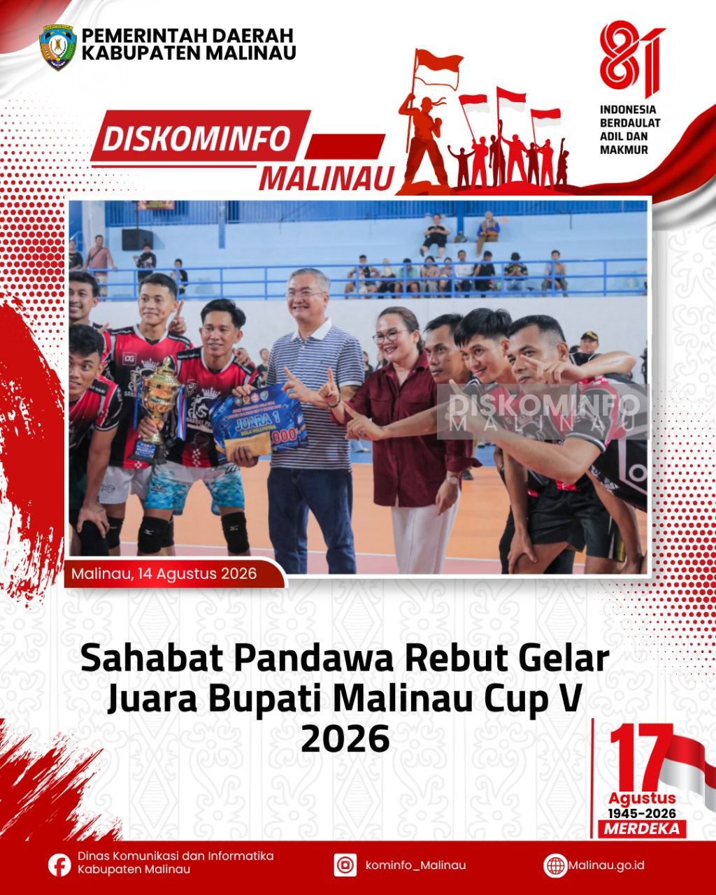Sahabat Pandawa Rebut Gelar Juara Bupati Malinau Cup V 2026