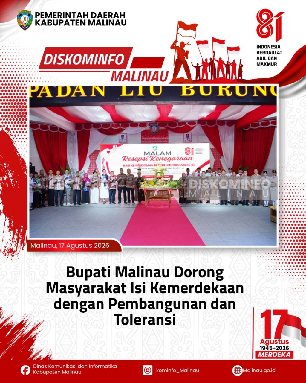 Bupati Malinau Dorong Masyarakat Isi Kemerdekaan dengan Pembangunan dan Toleransi