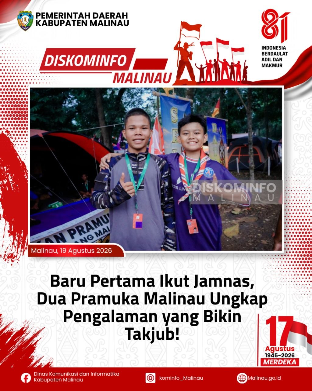 Baru Pertama Ikut Jamnas, Dua Pramuka Malinau Ungkap Pengalaman yang Bikin Takjub!