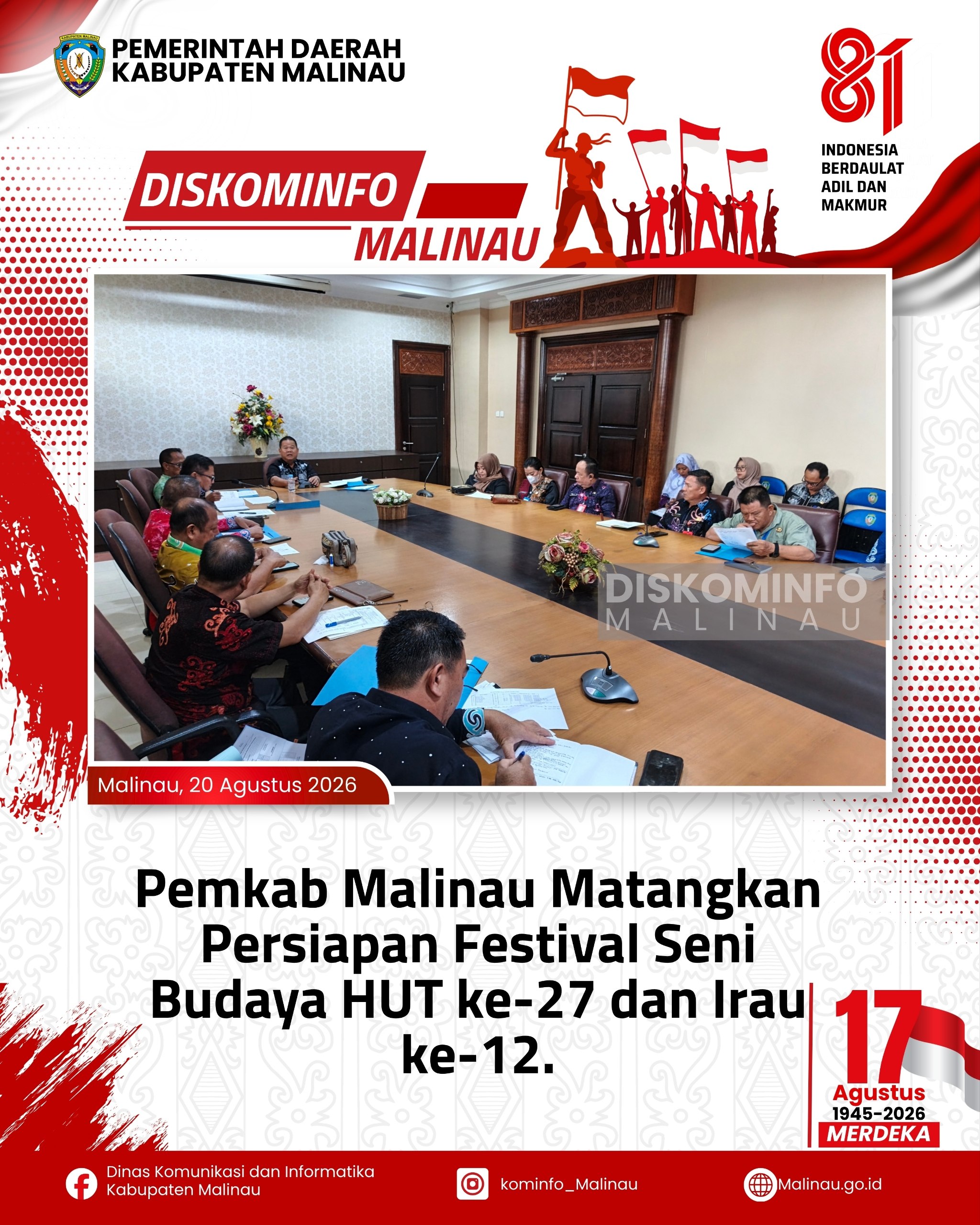 Pemkab Malinau Matangkan Persiapan Festival Seni Budaya HUT ke-27 dan Irau ke-12