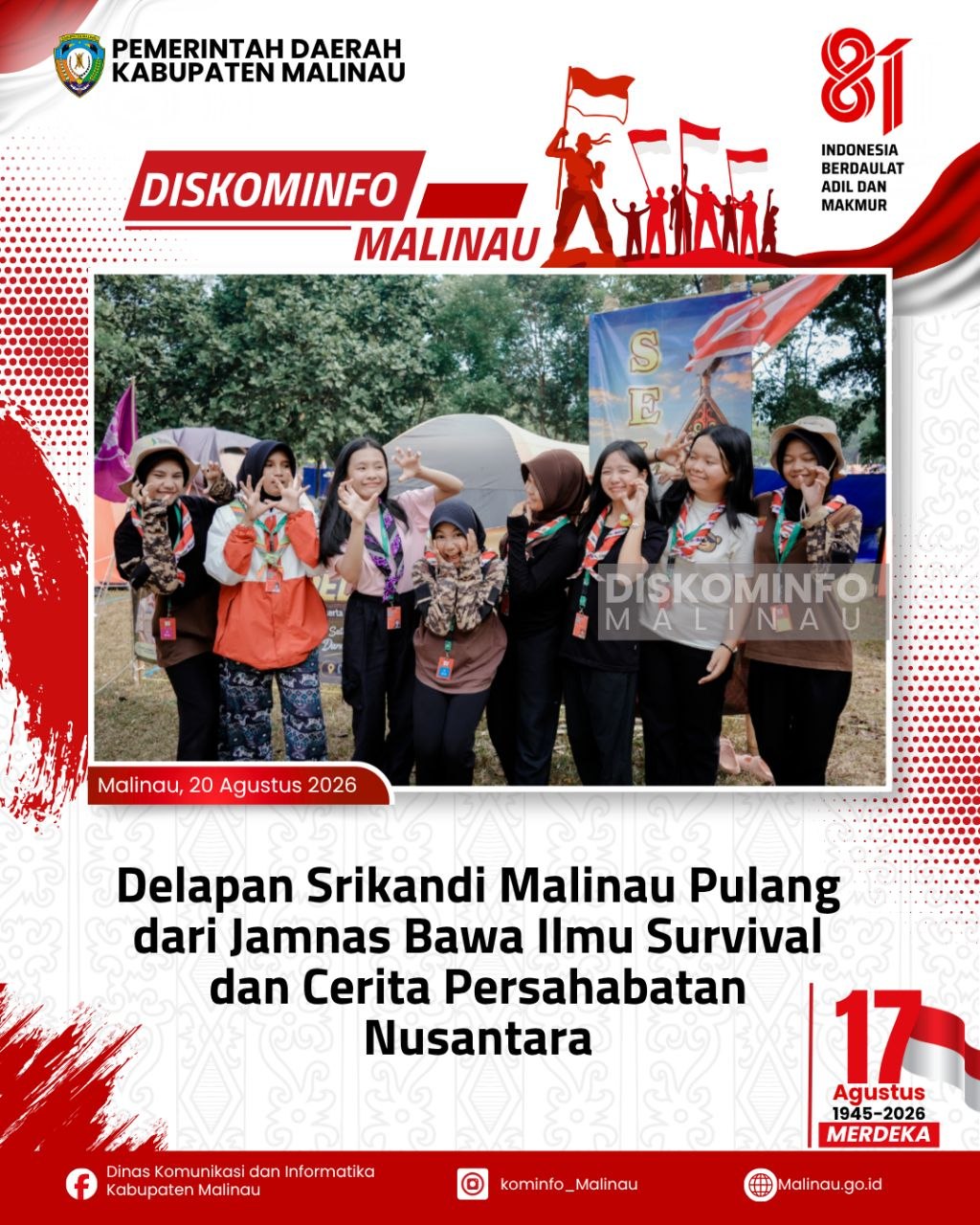 Delapan Srikandi Malinau Pulang dari Jamnas Bawa Ilmu Survival dan Cerita Persahabatan Nusantara