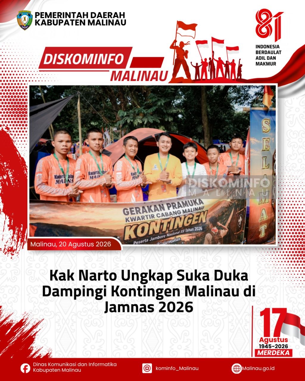 Kak Narto Ungkap Suka Duka Dampingi Kontingen Malinau di Jamnas 2026