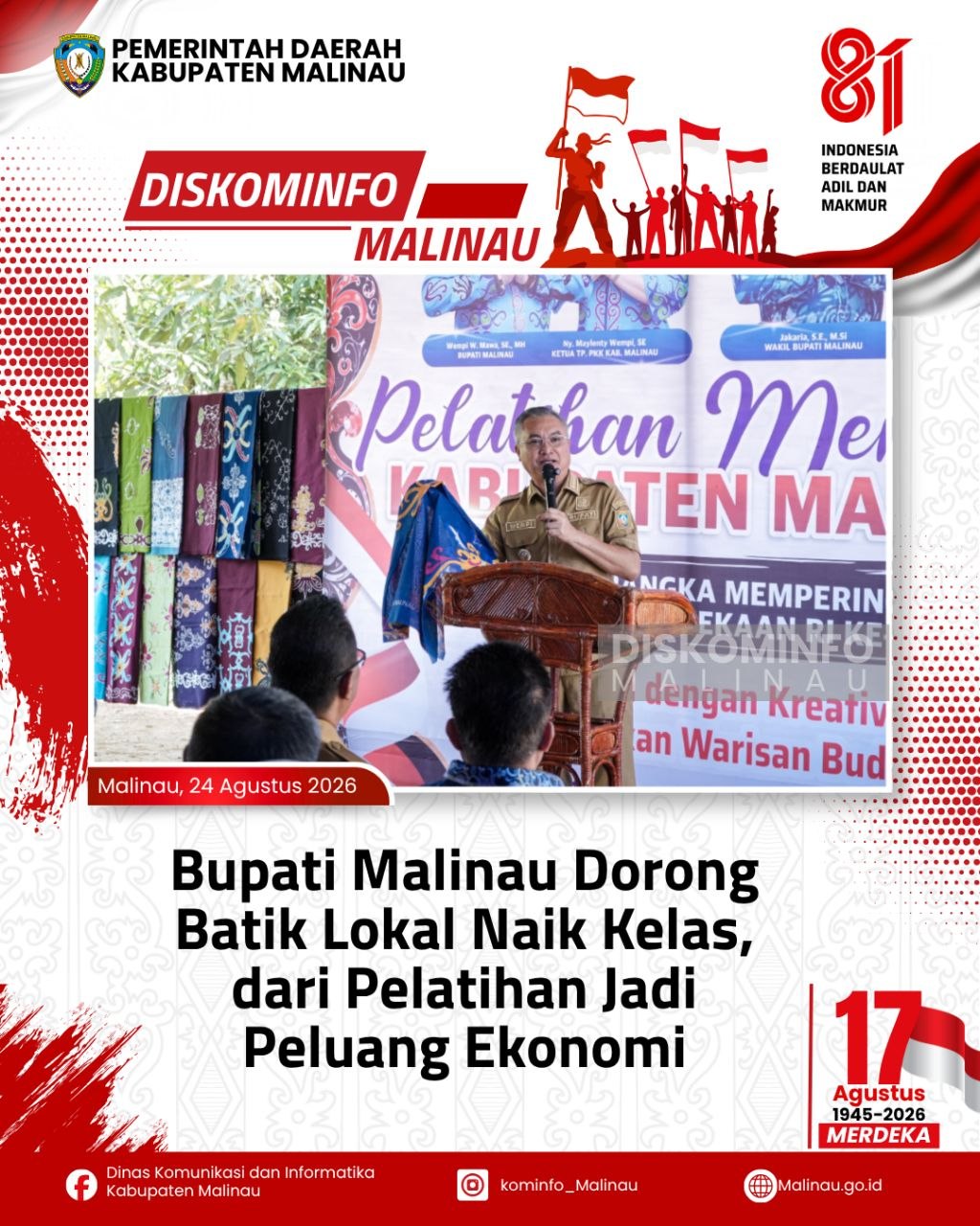 Bupati Malinau Dorong Batik Lokal Naik Kelas, dari Pelatihan Jadi Peluang Ekonomi
