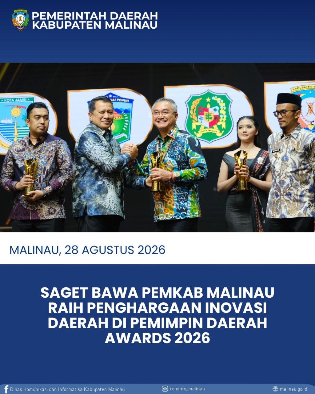 SAGET Bawa Pemkab Malinau Raih Penghargaan Inovasi Daerah di Pemimpin Daerah Awards 2026