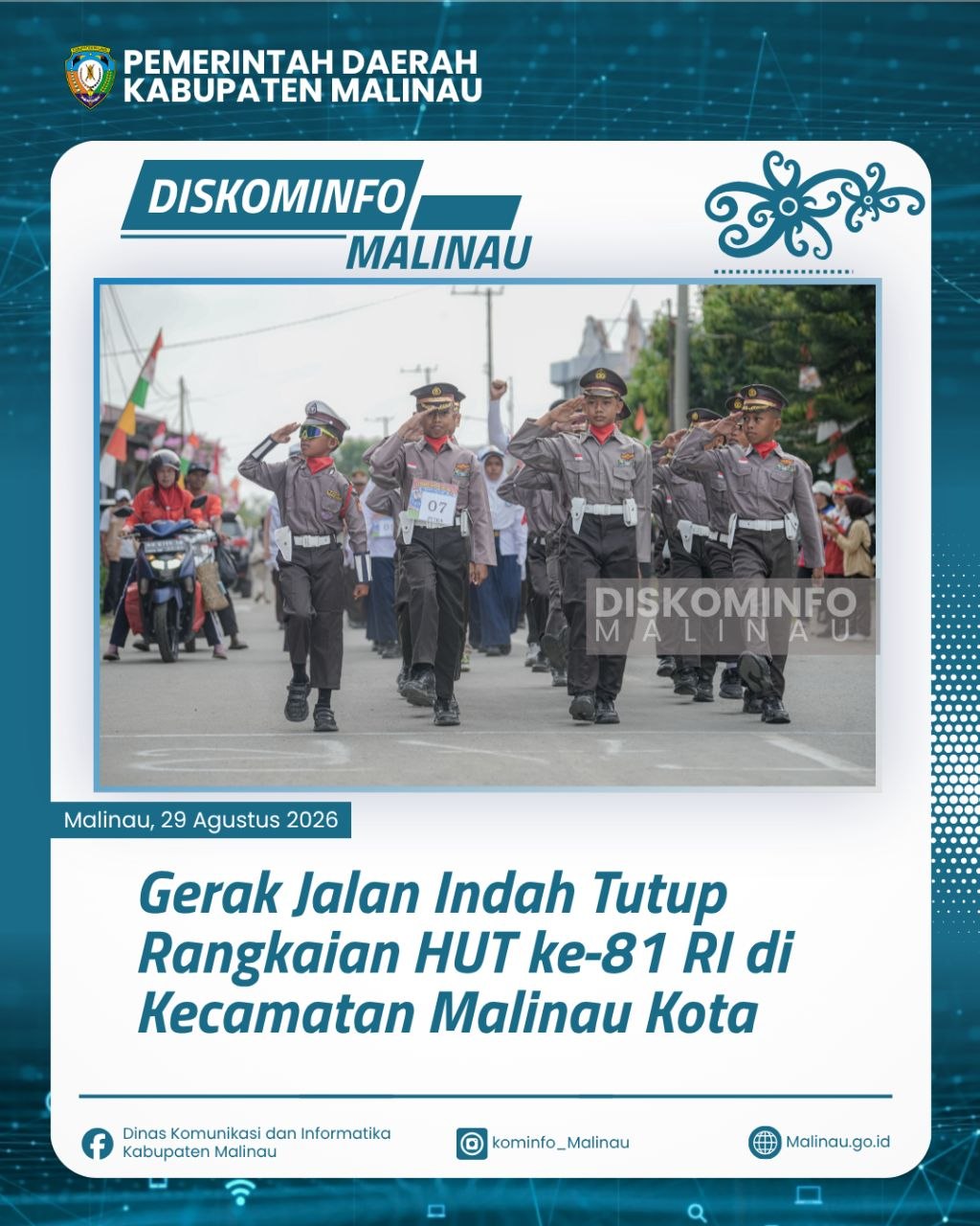 Gerak Jalan Indah Tutup Rangkaian HUT ke-81 RI di Kecamatan Malinau Kota