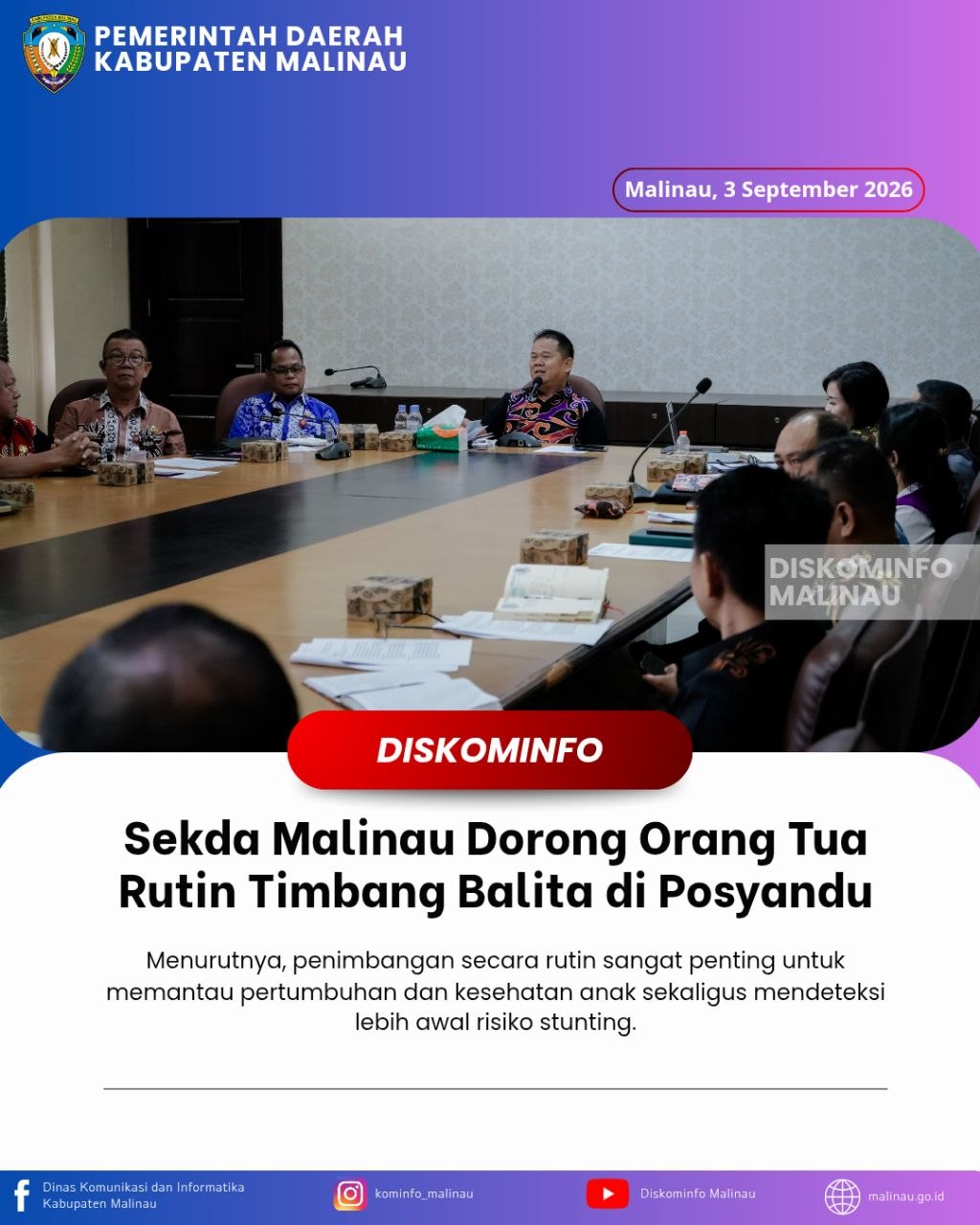 Sekda Malinau Dorong Orang Tua Rutin Timbang Balita di Posyandu