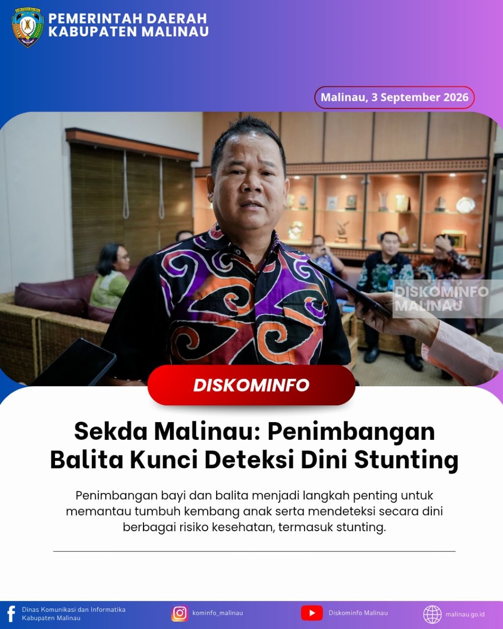 Sekda Malinau: Penimbangan Balita Kunci Deteksi Dini Stunting