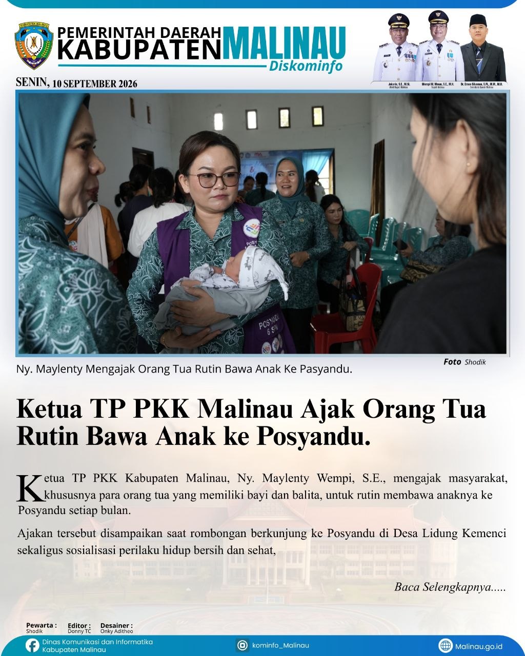 Ketua TP PKK Malinau Ajak Orang Tua Rutin Bawa Anak ke Posyandu