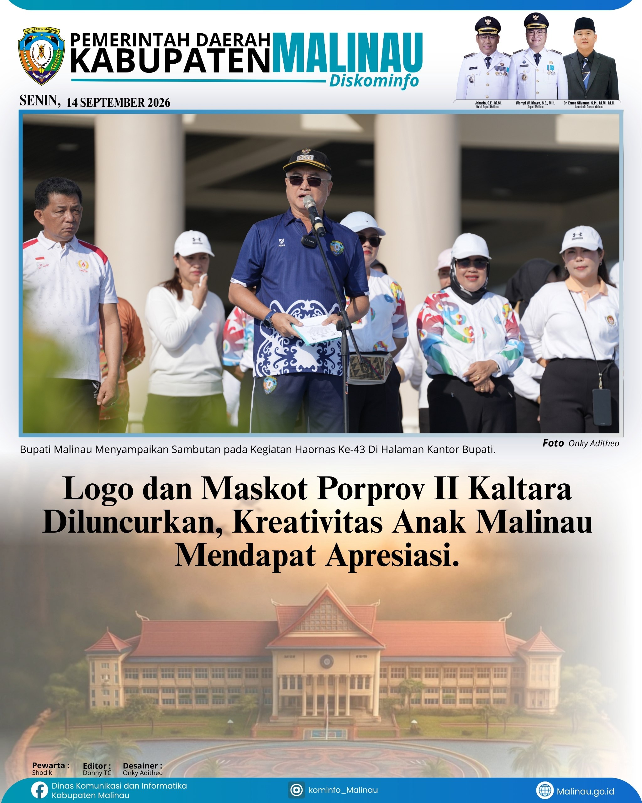 Logo dan Maskot Porprov II Kaltara Diluncurkan, Kreativitas Anak Malinau Mendapat Apresiasi