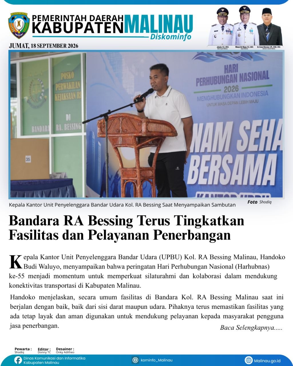 Bandara RA Bessing Terus Tingkatkan Fasilitas dan Pelayanan Penerbangan