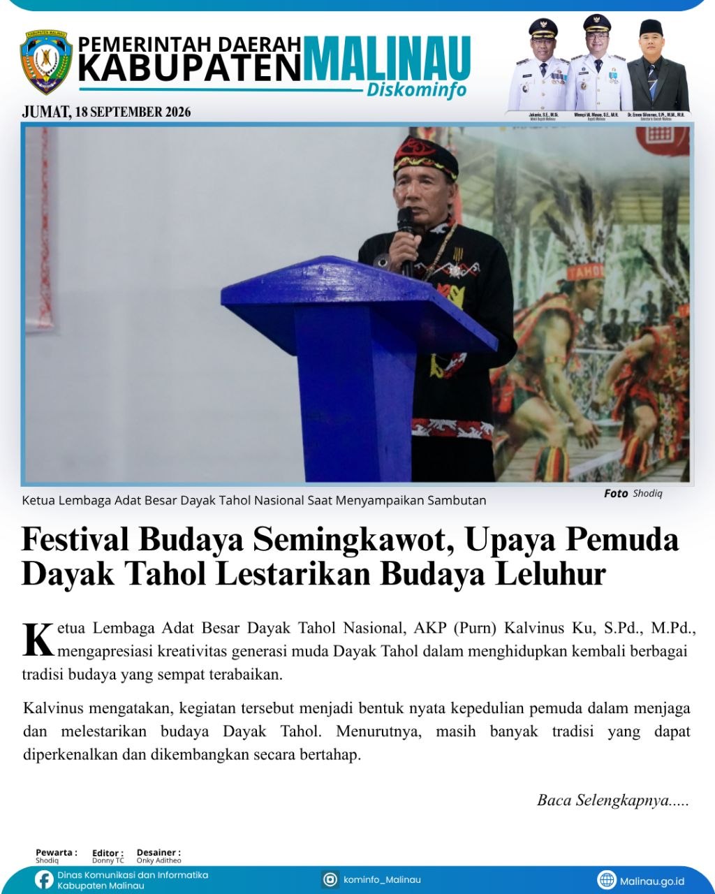Festival Budaya Semingkawot, Upaya Pemuda Dayak Tahol Lestarikan Budaya Leluhur