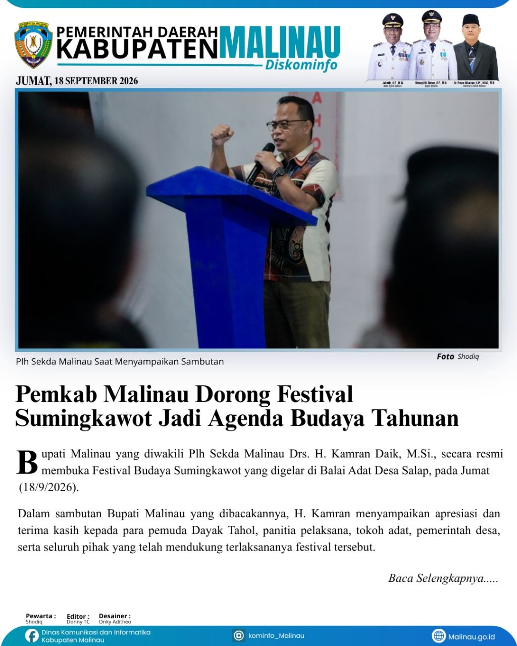 Pemkab Malinau Dorong Festival Sumingkawot Jadi Agenda Budaya Tahunan