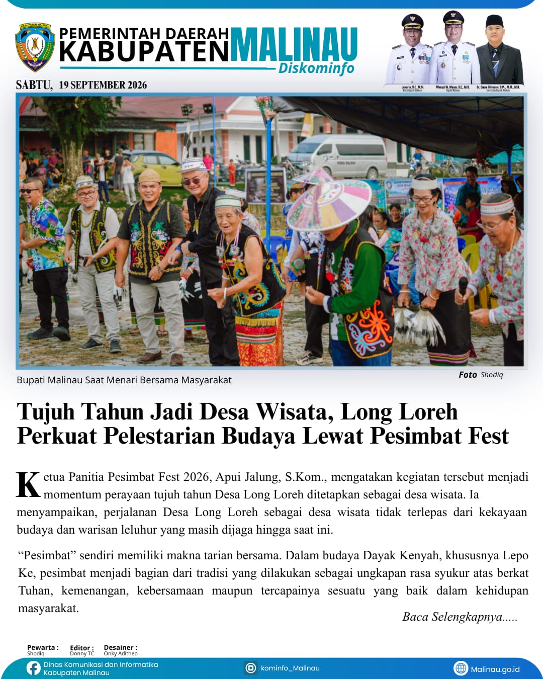 Tujuh Tahun Jadi Desa Wisata, Long Loreh Perkuat Pelestarian Budaya Lewat Pesimbat Fest