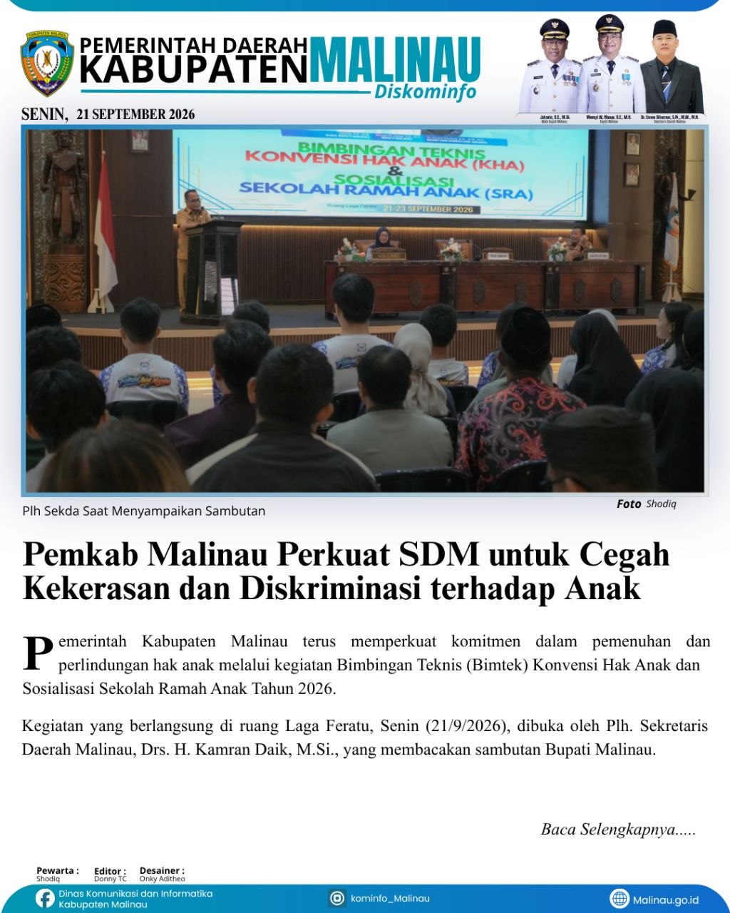 Pemkab Malinau Perkuat SDM untuk Cegah Kekerasan dan Diskriminasi terhadap Anak