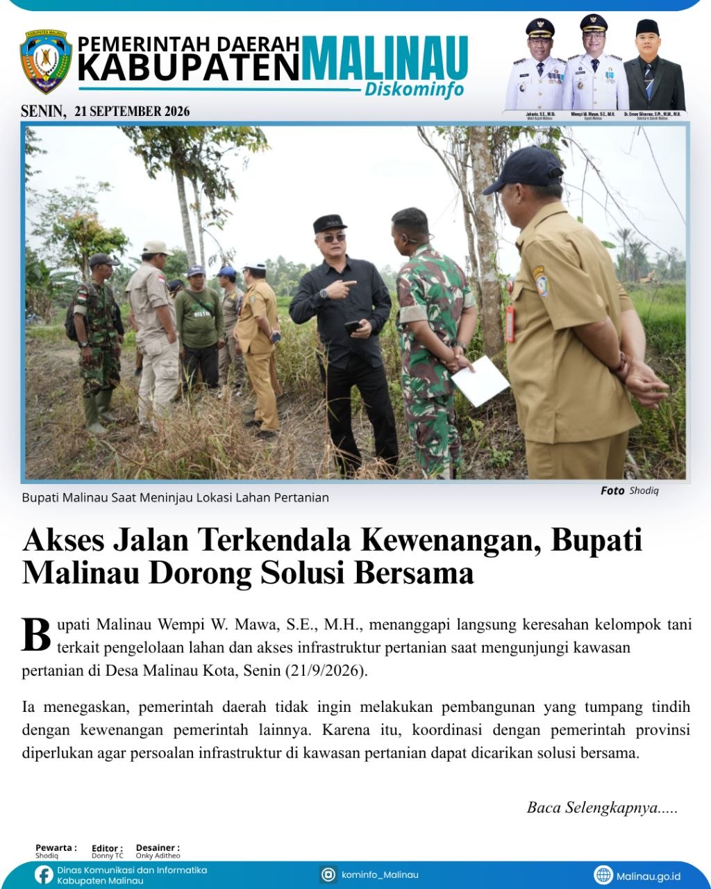 Akses Jalan Terkendala Kewenangan, Bupati Malinau Dorong Solusi Bersama