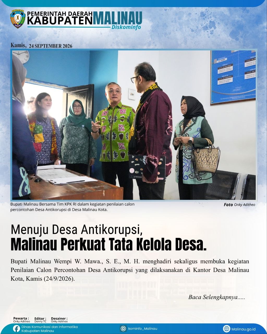 Menuju Desa Antikorupsi, Malinau Perkuat Tata Kelola Desa ‎