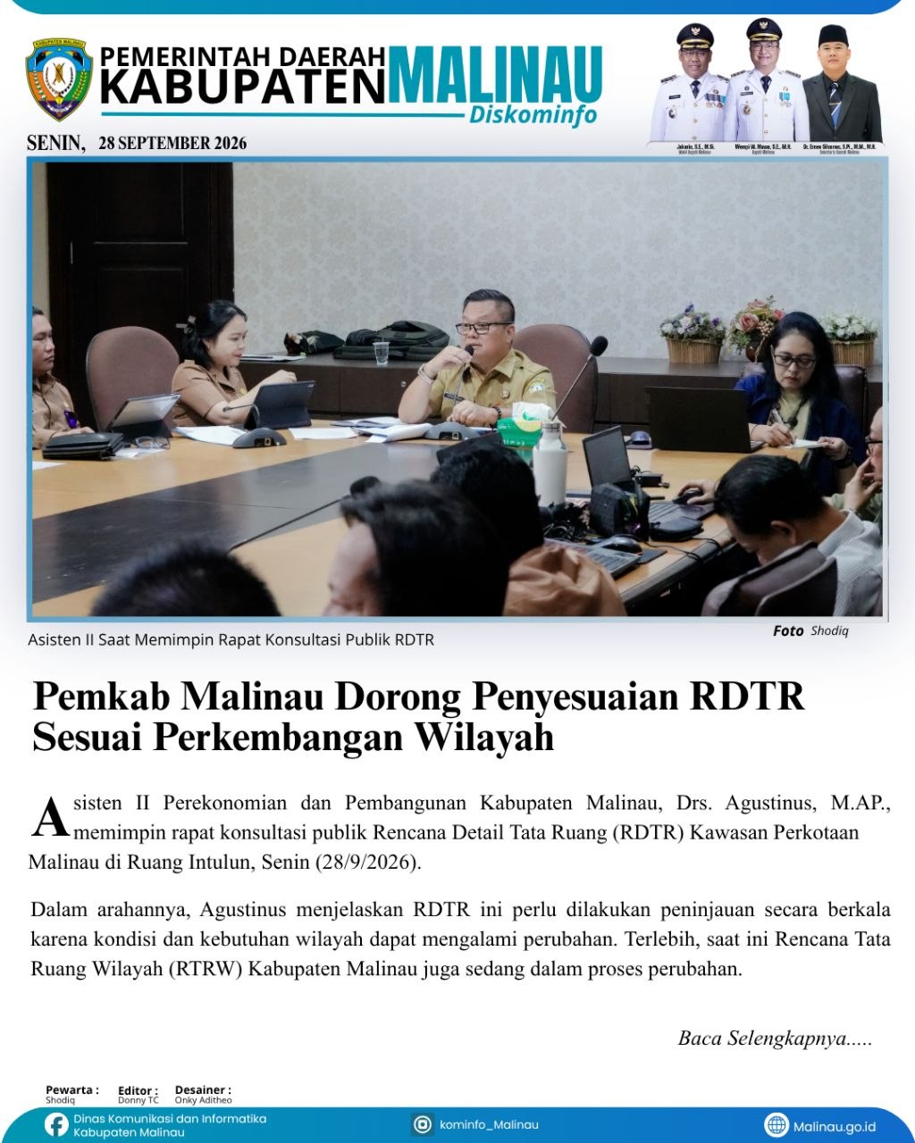 Pemkab Malinau Dorong Penyesuaian RDTR Sesuai Perkembangan Wilayah