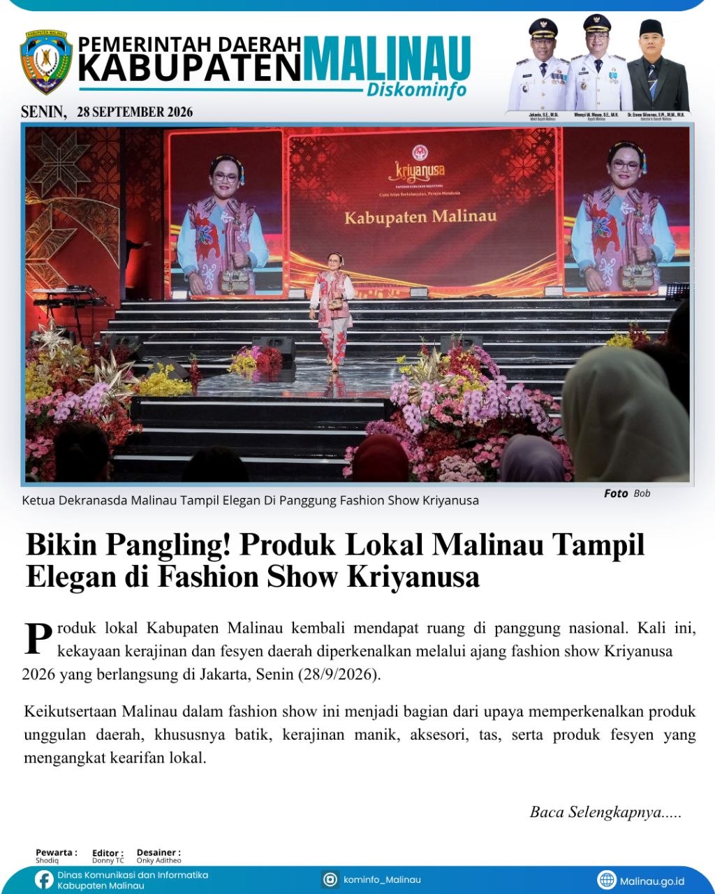 Bikin Pangling! Produk Lokal Malinau Tampil Elegan di Fashion Show Kriyanusa