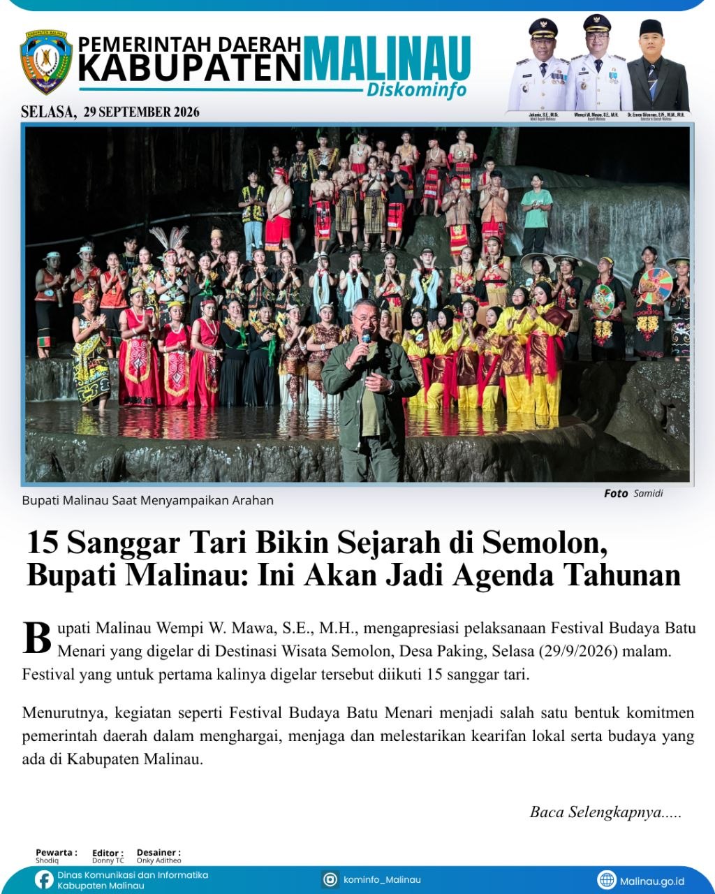 15 Sanggar Tari Bikin Sejarah di Semolon, Bupati Malinau: Ini Akan Jadi Agenda Tahunan