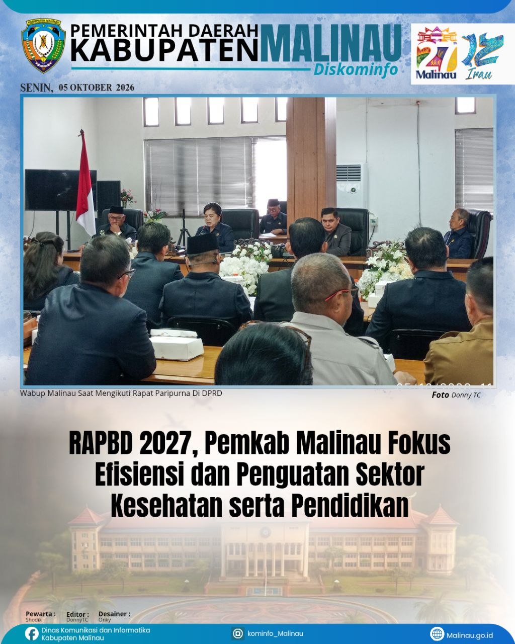 RAPBD 2027, Pemkab Malinau Fokus Efisiensi dan Penguatan Sektor Kesehatan serta Pendidikan