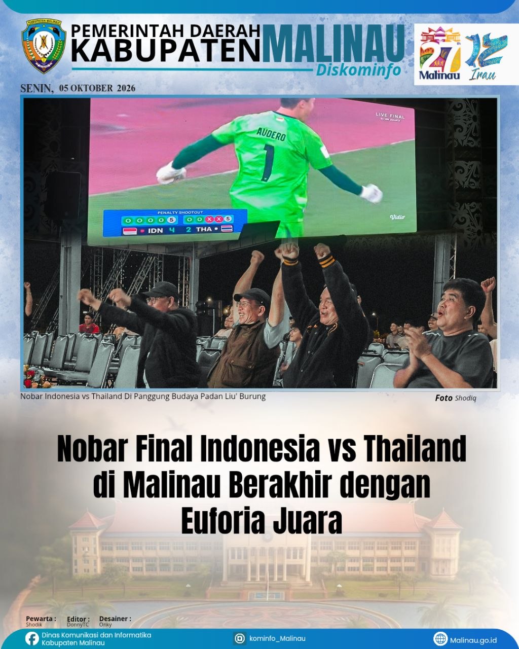 Nobar Final Indonesia vs Thailand di Malinau Berakhir dengan Euforia Juara