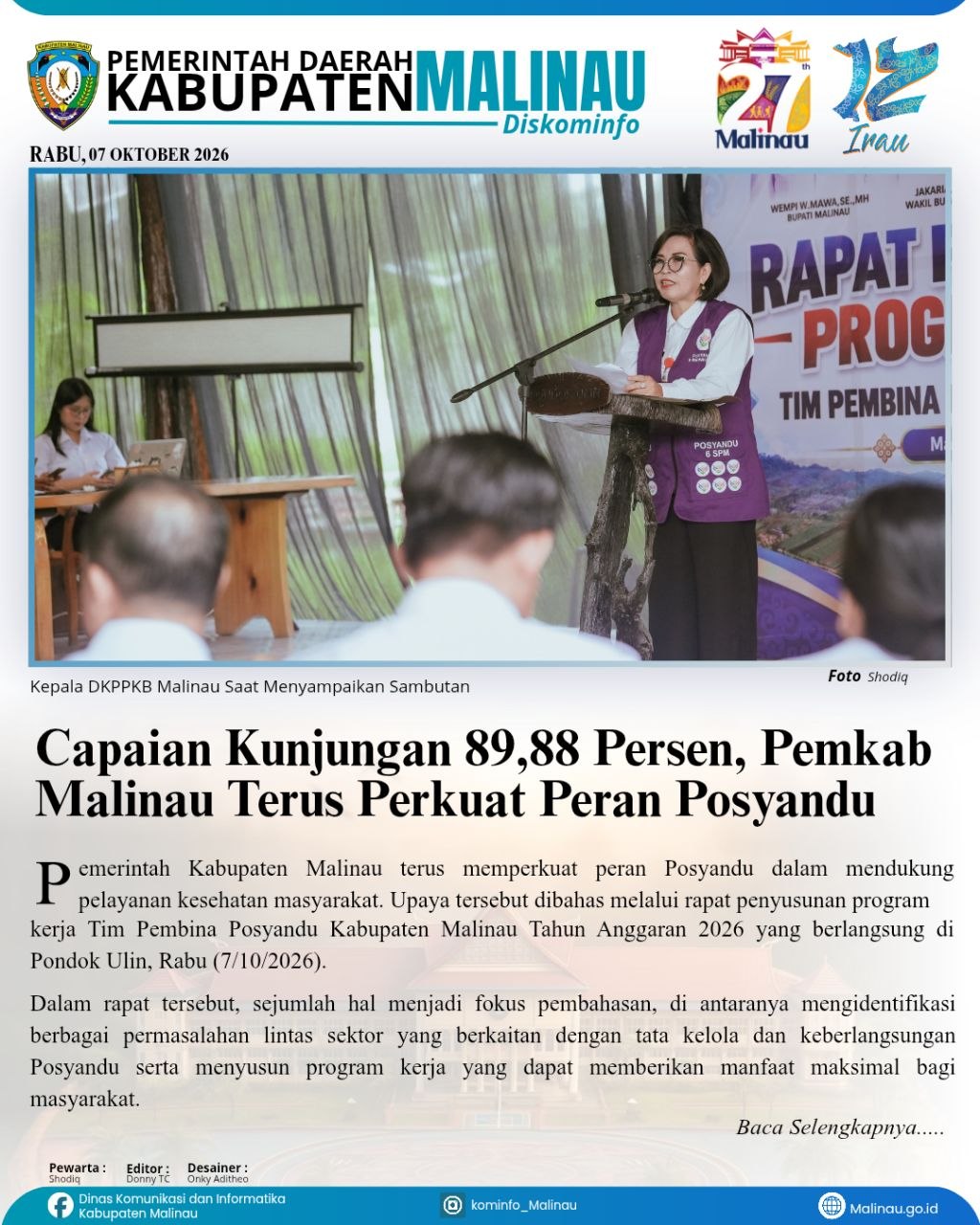 Capaian Kunjungan 89,88 Persen, Pemkab Malinau Terus Perkuat Peran Posyandu