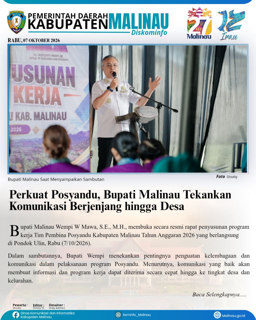Perkuat Posyandu, Bupati Malinau Tekankan Komunikasi Berjenjang hingga Desa