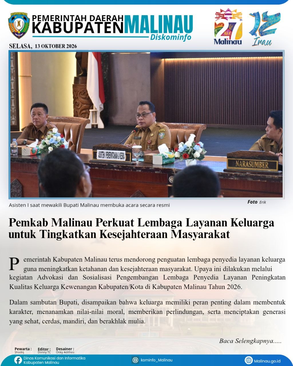 Pemkab Malinau Perkuat Lembaga Layanan Keluarga untuk Tingkatkan Kesejahteraan Masyarakat
