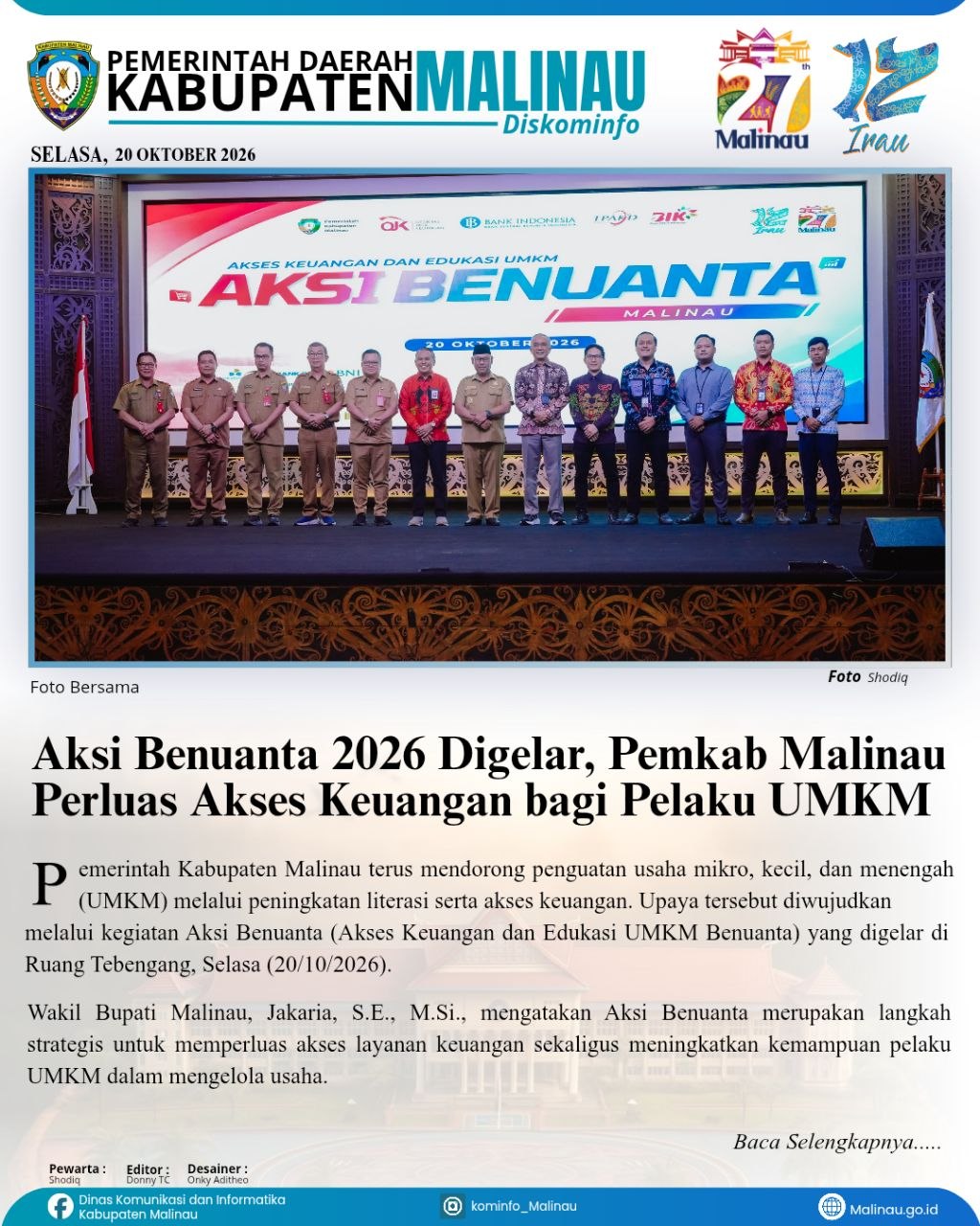Aksi Benuanta 2026 Digelar, Pemkab Malinau Perluas Akses Keuangan bagi Pelaku UMKM